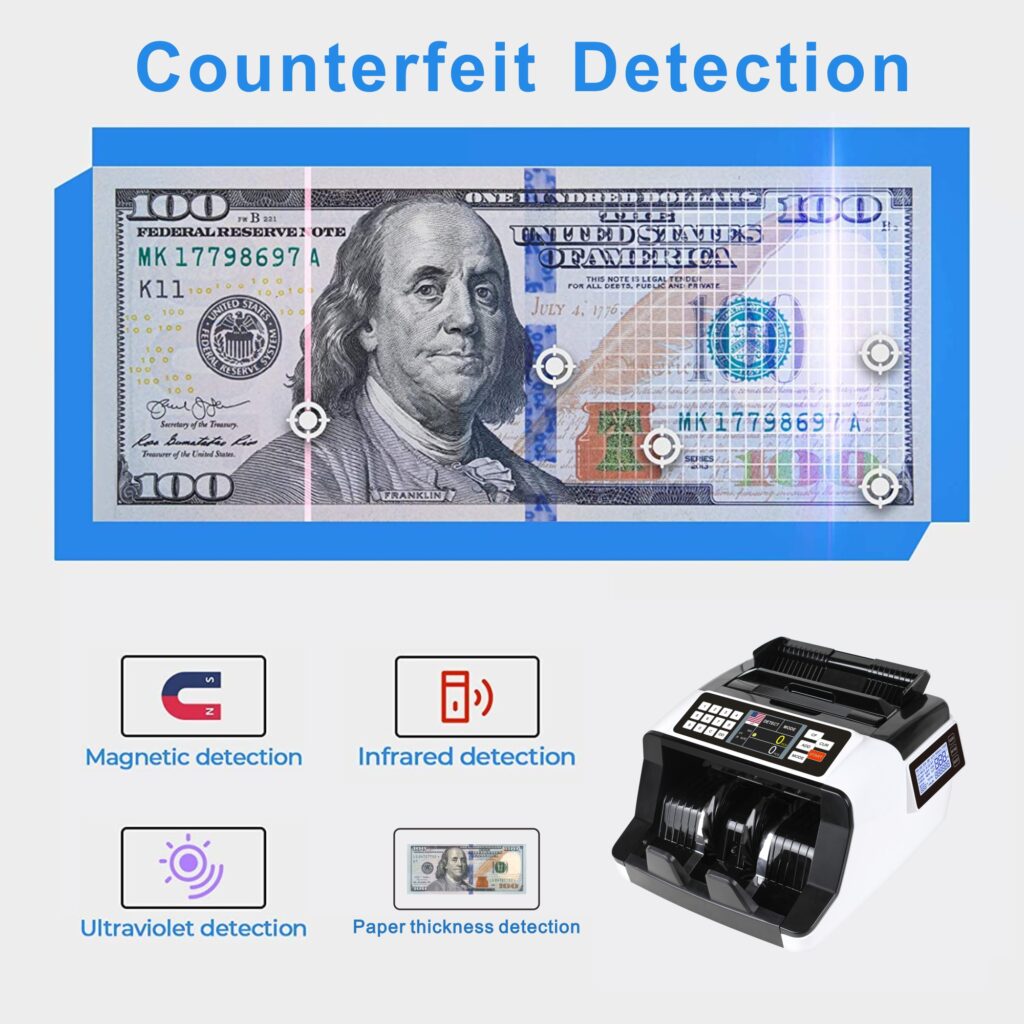 Dual Display Money Counter with UV/MG/IR Detection