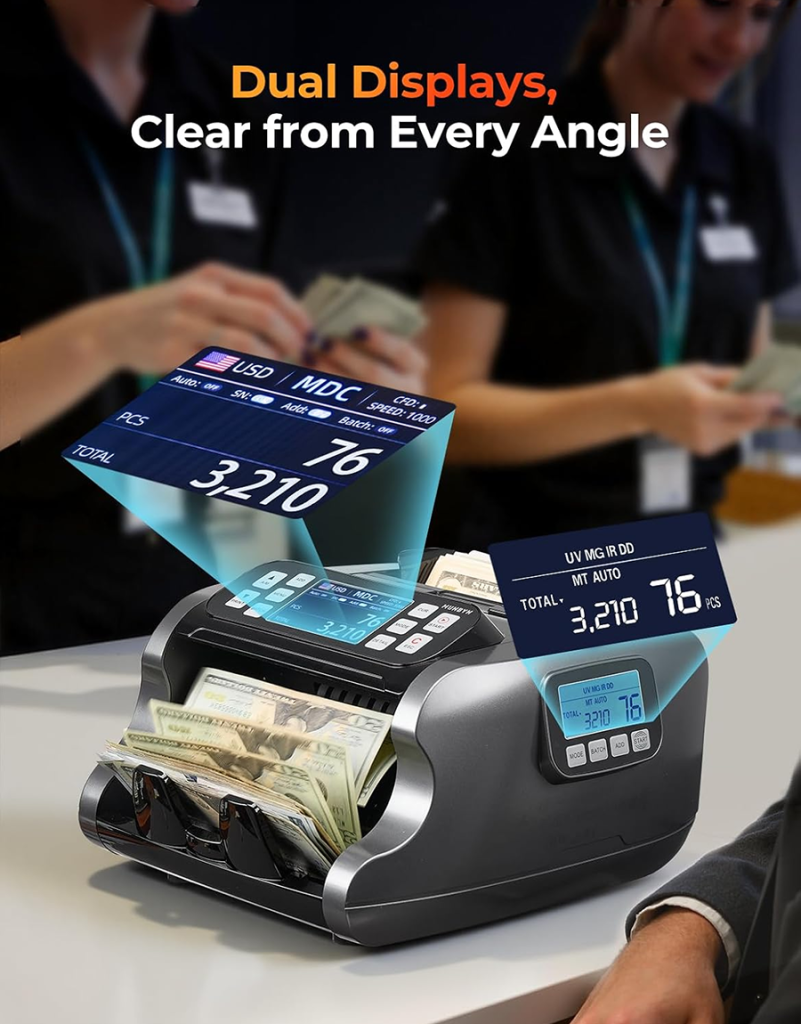 AL-N51D Multi Currency Dual-Display Cash Counter with Mixed Value CIS ...